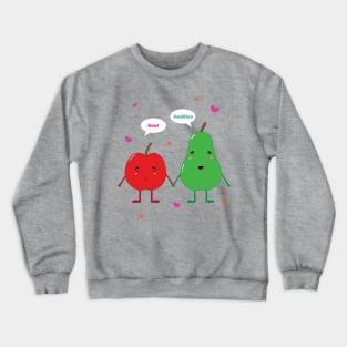 cute apple and pear best buddies kawaii Crewneck Sweatshirt